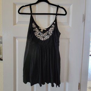 American Rag Black Tank with Pearl Décolletage